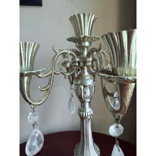 Vintage Mid-Century 5 Arm Rococo Style Candelabra, Circa 1950s For Sale - Image 9 of 14