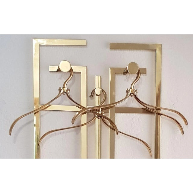 Art Deco Brass Wall Rack with Hangers, 1980s, Set of 5, in Flawless conditions. Designed 1980 to 1989