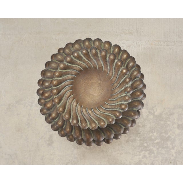 Neoclassical Patinated Bronze Three-Tier Muffin Dessert Stand or Display For Sale - Image 3 of 18
