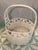 Victorian Wicker White Large Basket With Scrolls.1860-1900 Handmade For Sale - Image 12 of 12