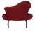 Pair Red Upholstery Mid Century Modern Fireside Slipper Lounge Chairs Camel Back For Sale - Image 9 of 9