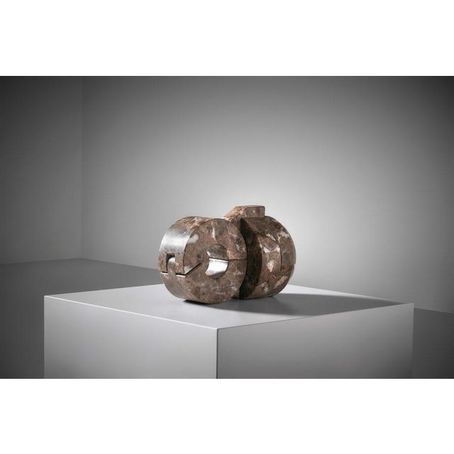 Stone Andrea Cascella, Abstract Interlocking Premesse Sculpture, Marble For Sale - Image 7 of 13