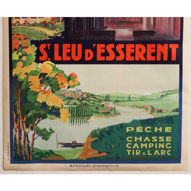 French 1930 French Travel Poster, Saint-Leu D'Esserent, A. Fossard For Sale - Image 3 of 5