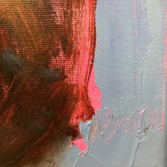 Contemporary Original Alexandra Brown Modernist Abstract Floral Still Life Painting Chunky Gold Frame For Sale - Image 4 of 6