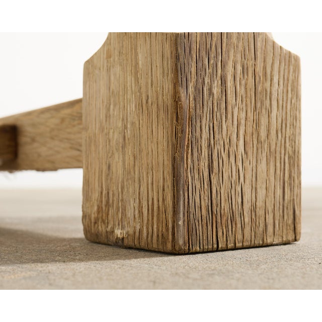 20th Century Country French Bleached Oak Trestle Dining Table For Sale - Image 15 of 18