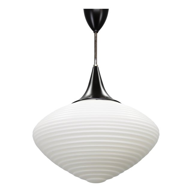 Mid-Century Modern Ribbed Glass Pendant by Kamenický Šenov, 1970s For Sale