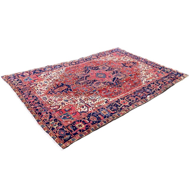 Antique Heriz Rug in Wool, 1920s For Sale - Image 3 of 11