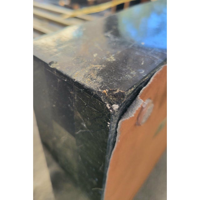 Metal Vintage Maitland Smith Art Deco Tessellated Stone Brass Iron Marble Base Floor Lamp For Sale - Image 7 of 14