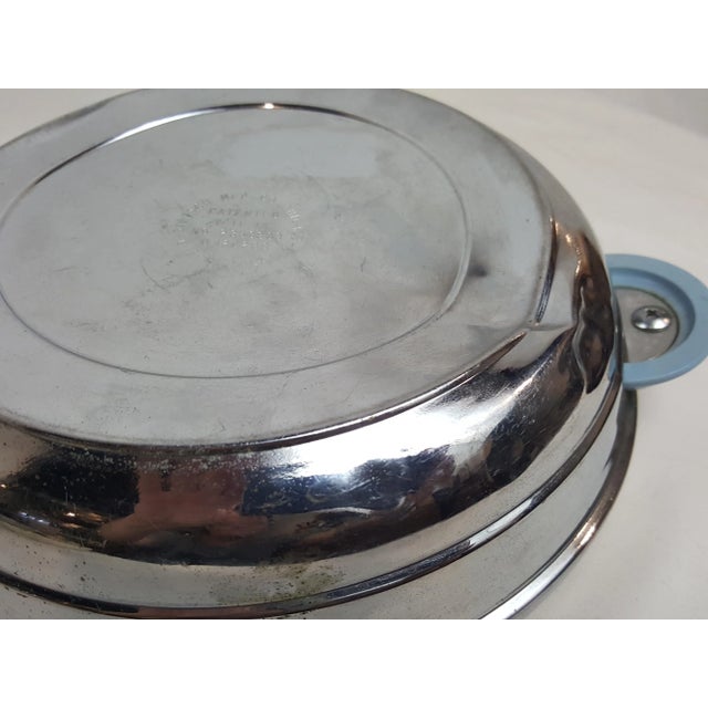 1944 Bartsch Little Boy Blue Chrome Porcelain Bakelite Child's 3 Part Warming Dish For Sale - Image 4 of 6