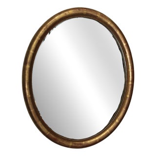 Large Giltwood Mirror with Napoleon III Medallion, 19th Century For Sale