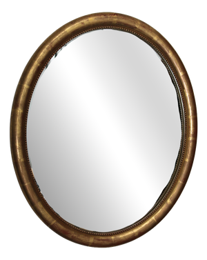 Large Giltwood Mirror with Napoleon III Medallion, 19th Century