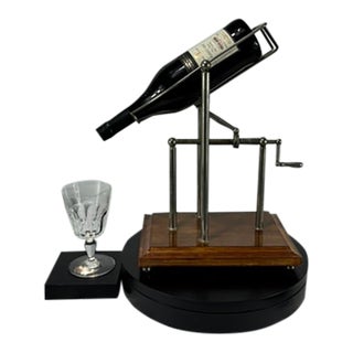 Vintage Mechanical Wine Server Pourer With Presentation Pouring Stand For Sale