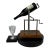 Vintage Mechanical Wine Server Pourer With Presentation Pouring Stand For Sale