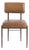 Tan Leather & Bronze Modern Dining Chair For Sale
