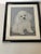 Lovely dog portrait of a white poodle dog, signed Sally Mandelsohn , 1998, gouache and pastel on paper, framed under glass...