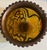 Vintage Jeweled Mosaic Pedestal Bowl and 3 Candleholders Gold Amber For Sale - Image 4 of 13