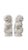 Vintage pair of white marble foo dogs. Foo dogs are in the dueling stance.