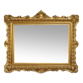 Antique Roman Mirror in Gilded & Carved Wood, Early 19th Century For Sale