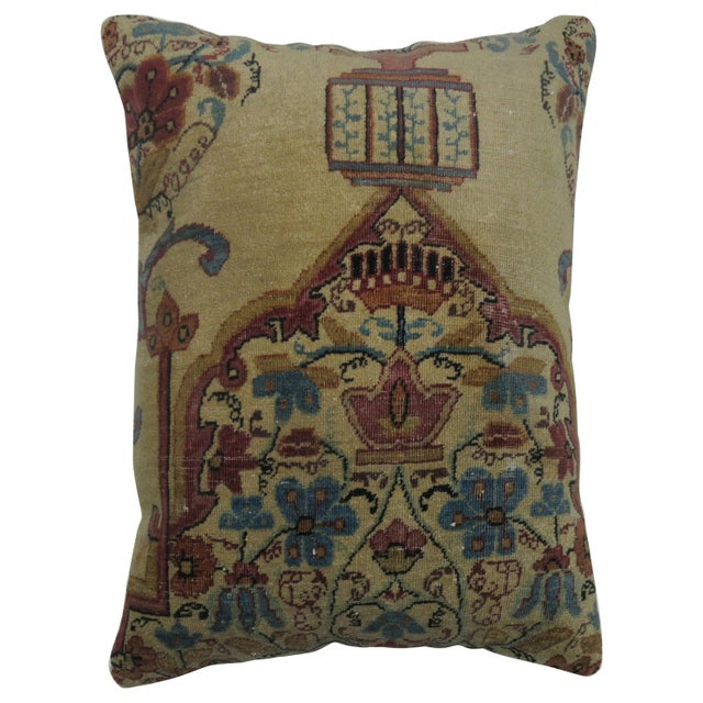 Pillow made from a 19th century Persian Kerman rug. Fill insert and zipper closure provided Measures: 15" x 20".