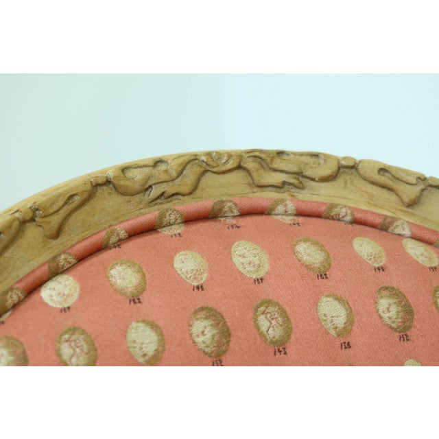 Brown Pair French Louis XVI Style Decorator Open Armchairs For Sale - Image 8 of 11