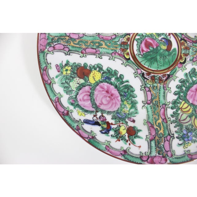 Ceramic Hand Painted Chinese Famille Rose Medallion 10” Plate For Sale - Image 7 of 7