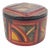 Early 20th Century Tuareg Leather Covered Round Lidded Wood Box For Sale
