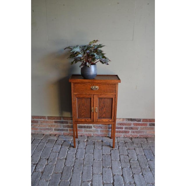 Antique Oak Art Deco Hallway Cabinet For Sale - Image 9 of 9