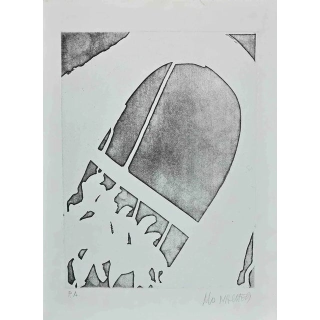 Figure and Arch is an original etching on paper realized by Sante Monachesi. Hand-signed on the lower right by pencil. it...