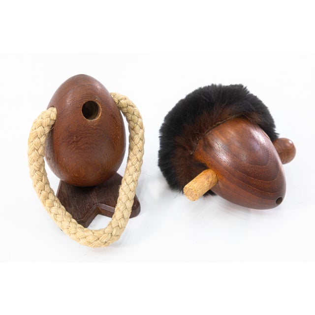 Mid 20th Century Vintage Hans Bolling X Torben Orskov Optimism & Pessimism Danish Teak Figurines For Sale - Image 5 of 7