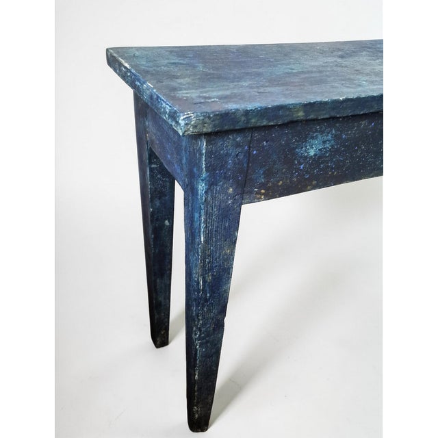 1940s Blue Patinated Wooden Console Table, 1940s For Sale - Image 5 of 15