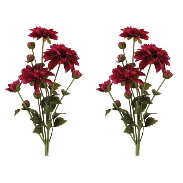 Rustic Dahlia Flower Bundle (Set of 2) For Sale - Image 3 of 3