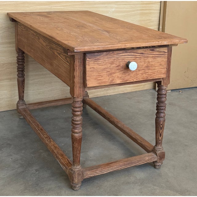 Wood French Worktable with Two Drawers For Sale - Image 7 of 11