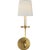 Symmetric Twist Single Sconce in Antique-Burnished Brass with Linen Shade Designer: Chapman & Myers Finish: Antique-...