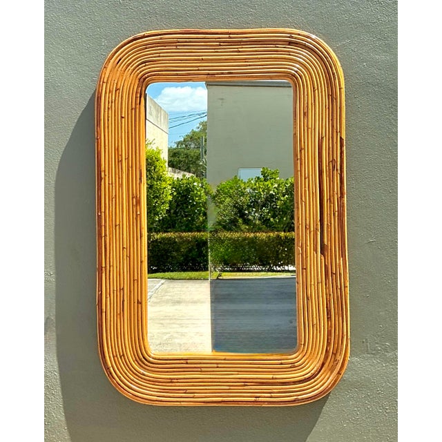 Vintage Tagged Gabriella Crespi Pencil Reed Mirror For Sale - Image 12 of 12