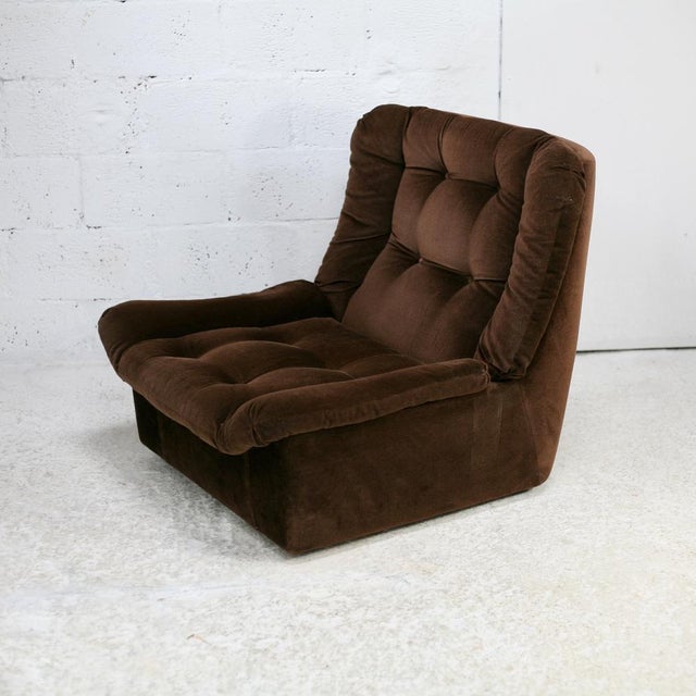 Velvet Fireside Chair from Steiner, 1970s For Sale - Image 15 of 16