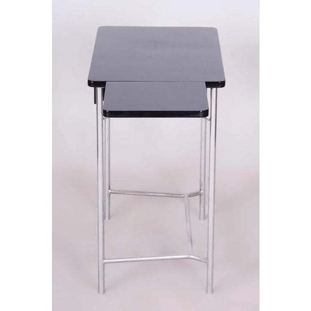 Small Bauhaus Chrome Table attributed to Mücke Melder, Former Czechoslovakia, 1930s For Sale - Image 9 of 11