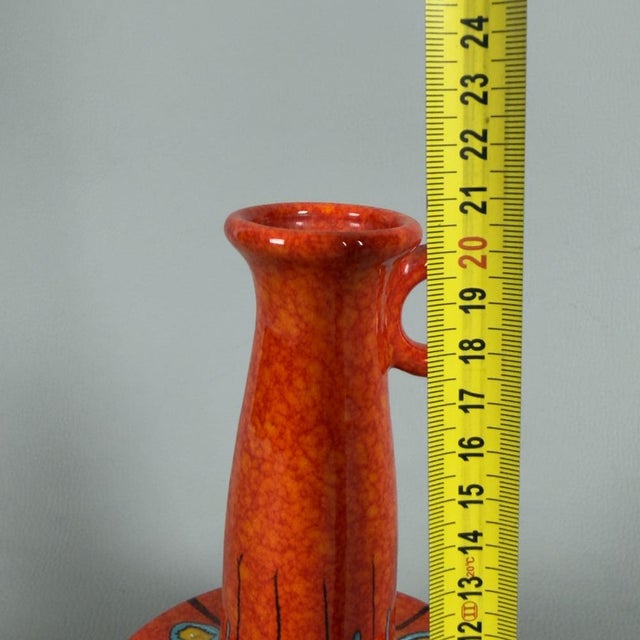 Modernist Majolica Jug Vase by Roberto Rigon for Bertoncello, 1970s For Sale - Image 12 of 13