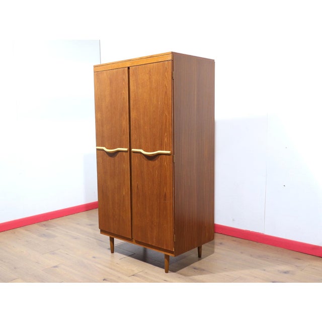 Mid 20th Century Mid Century Modern Vintage Teak Double Armoire Wardrobe by Stonehill Danish Style For Sale - Image 5 of 13
