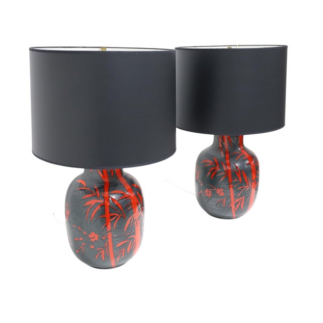 Italian 1970s Italian Ceramic Lamps by Alvino Bagni for Raymor - a Pair For Sale - Image 3 of 8