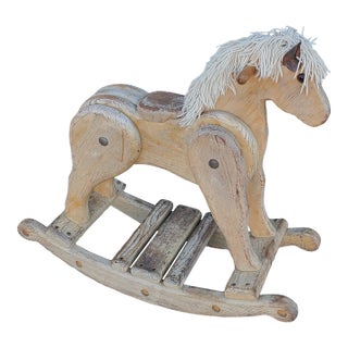 Vintage Wooden Rocking Horse For Sale