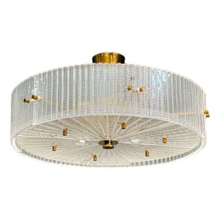 Carl Fagerlund, Textured Glass, Brass, Pendant Light, Sweden, 1960s For Sale