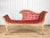 Victorian Vintage French Louis XVI Pink Suede Tuft Window Bench Chaise Settee For Sale - Image 3 of 10