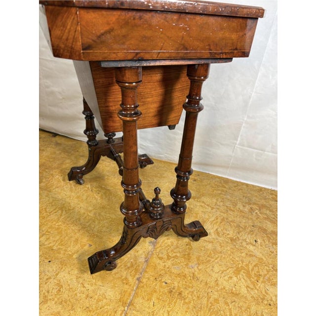 Victorian Burr Walnut Sewing Worktable, 19th Century For Sale - Image 13 of 16