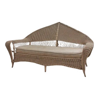 Ficks Reed Rattan Indoor Outdoor Sofa For Sale