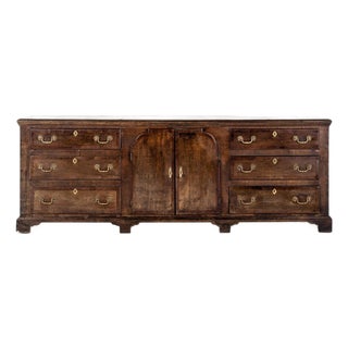 George III English Oak and Walnut Dresser Base For Sale