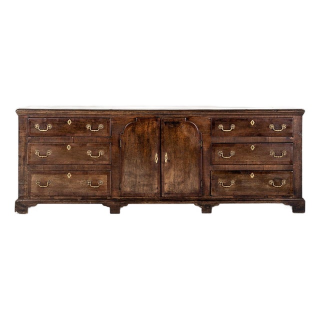 George III English Oak and Walnut Dresser Base For Sale