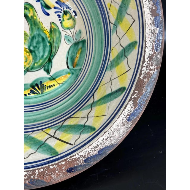 Spanish Ceramic Lebrillo Plate with Painted Bird from Triana For Sale - Image 4 of 8