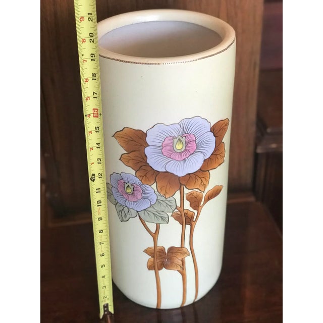 Contemporary Nippon Floral Motif Vases - a Pair For Sale - Image 3 of 5