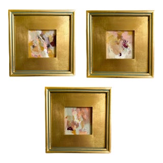 "Golden Hour" Set of 3 Framed Mini Paintings by Jessalin Beutler For Sale