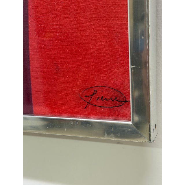 Red Rare Otto Piene "Rainbow" Serigraph on Canvas, Signed For Sale - Image 8 of 13